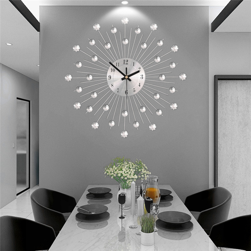 Round Metal Wall Clock, Quartz Movement, picture 3 of 4