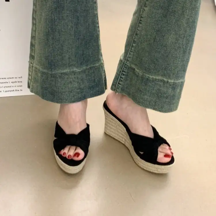 Women's Wedge Heel Platform Sandals, 2026 New Summer Outdoor High Heel Slides, Comfortable For Dresses