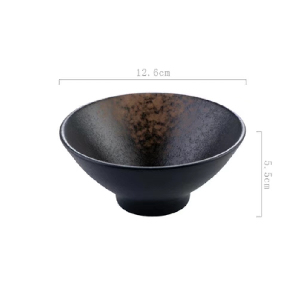 Title 11, Rice Bowl Ceramic Cutlery 5 Inch Bamboo Hat Poz...