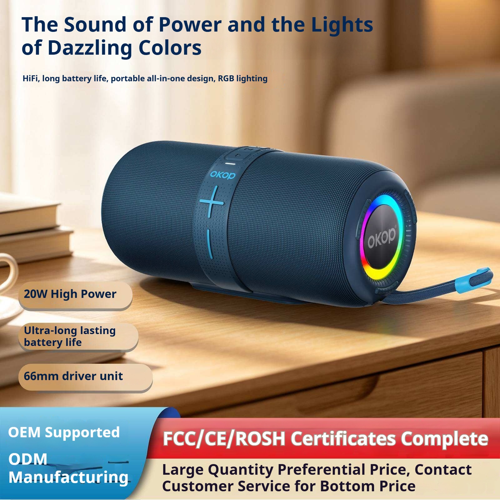 KP-873 Best-selling Wireless Bluetooth Speaker Featuring RGB Lighting A Portable Handle Long Battery Life And High Power Output Factory Stock Available image 4