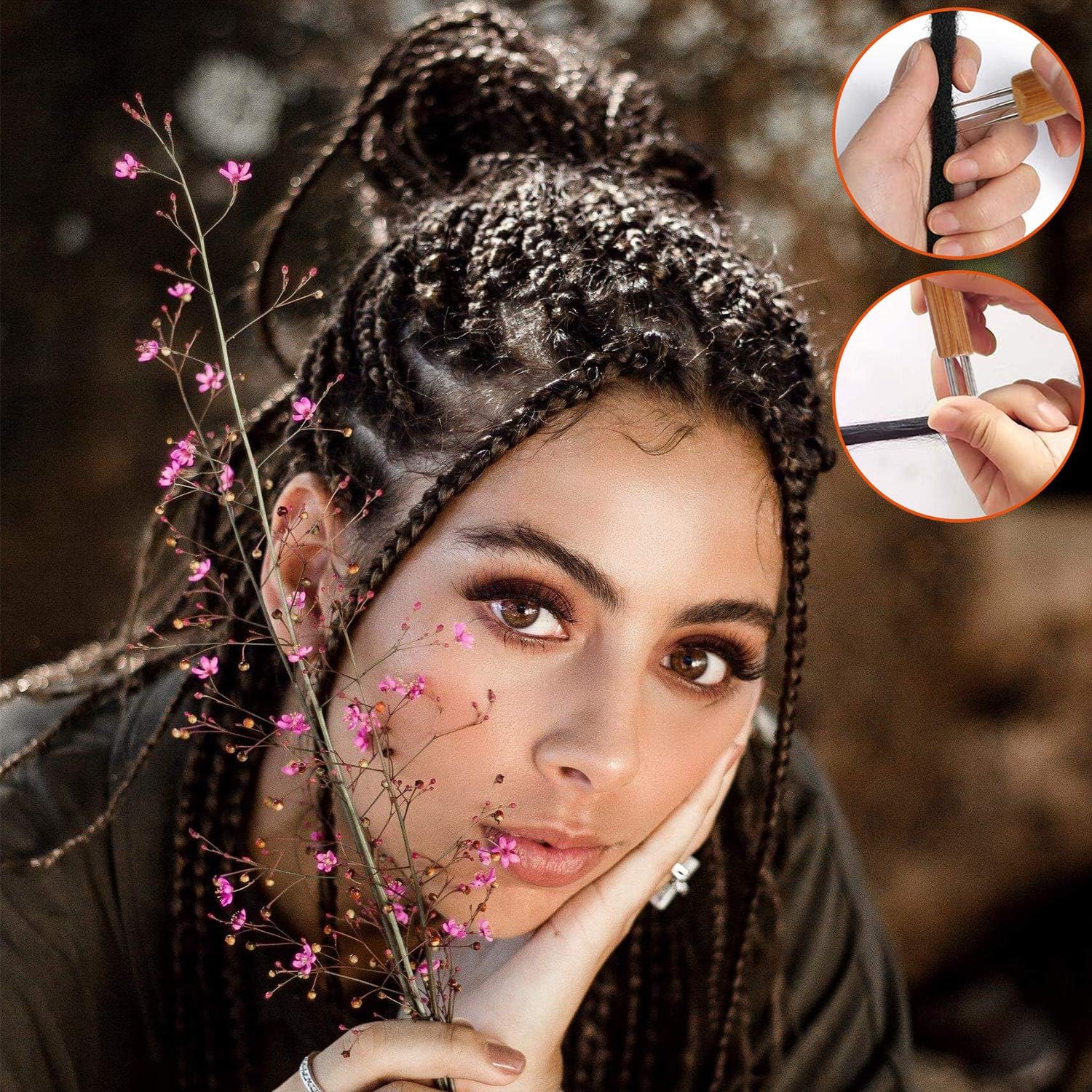 5pcs 0.75mm Dreadlock Crochet Hook Tool Hair Dreadlocks Needle Weaving For Braid Craft 6