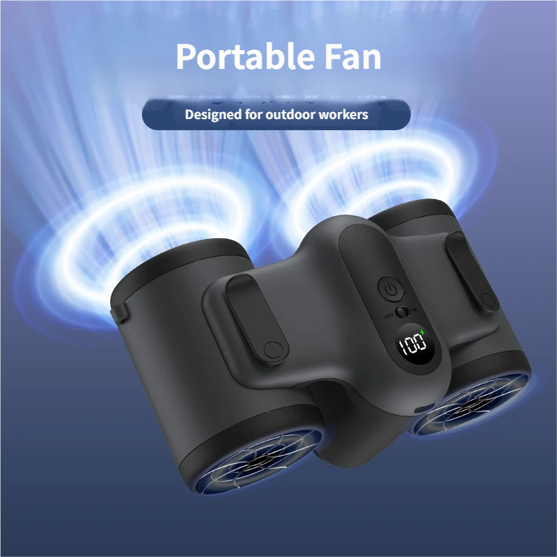 Mini Waist Fan Orange, 3 Speed Portable Hands-Free Waist Hanging Fan For Personal Use