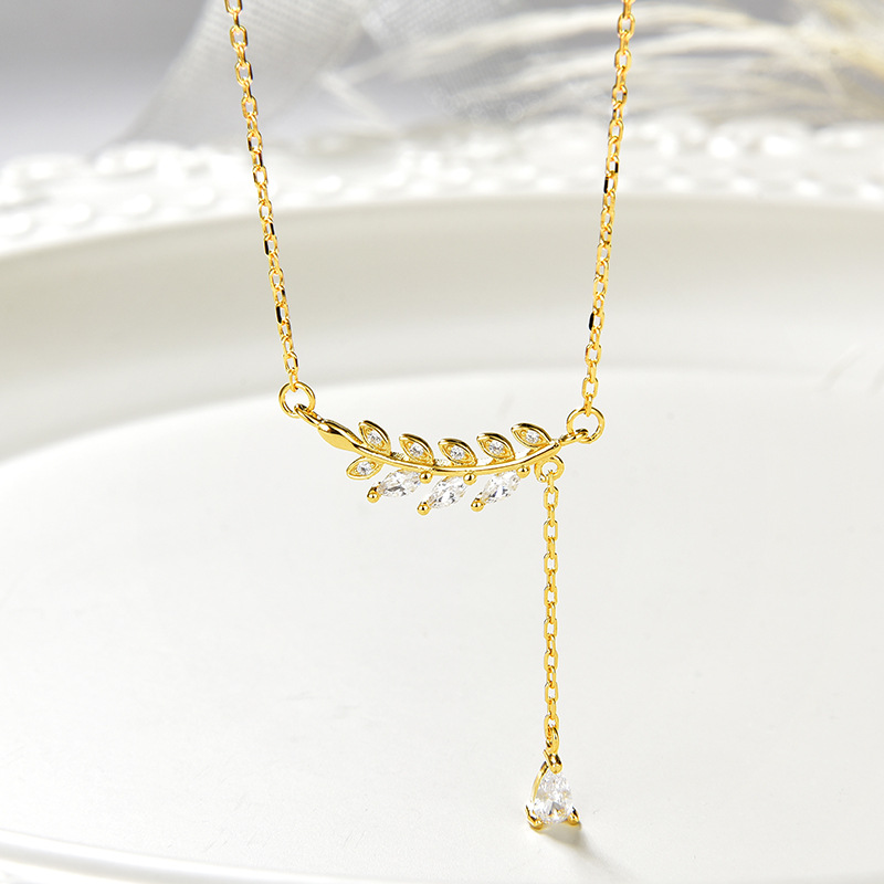 New S925 Sterling Silver Collarbone Chain Female - 7