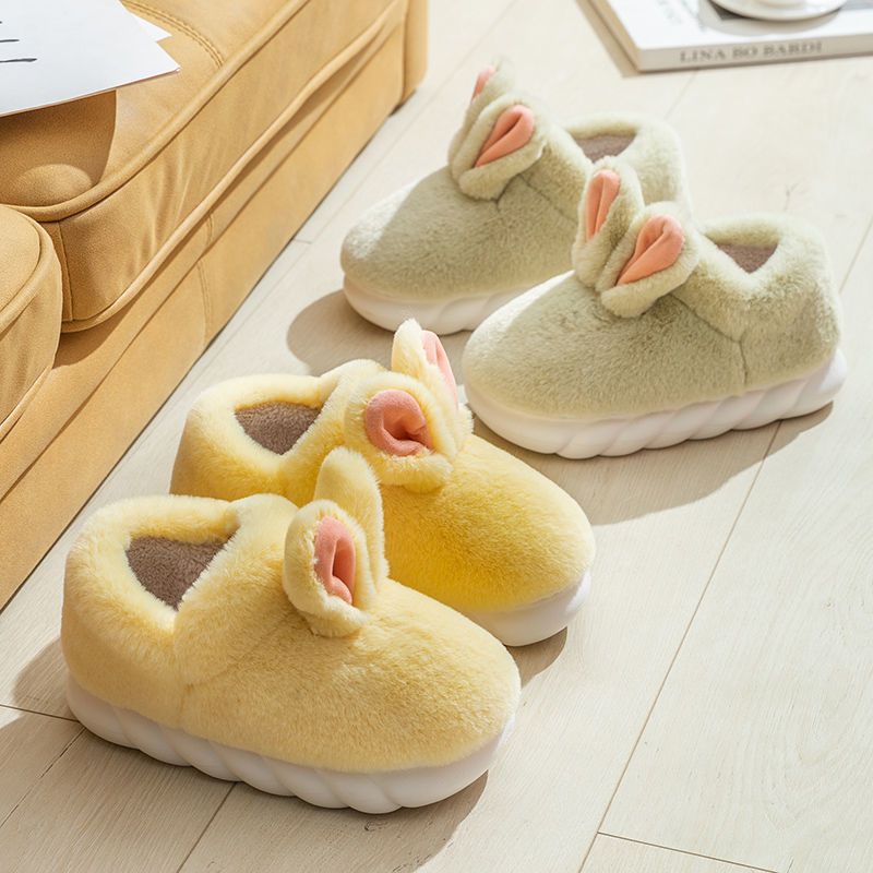 Home Thick-soled Couple Cute Indoor Household Bag With Plush Confinement Warm Cotton Shoes