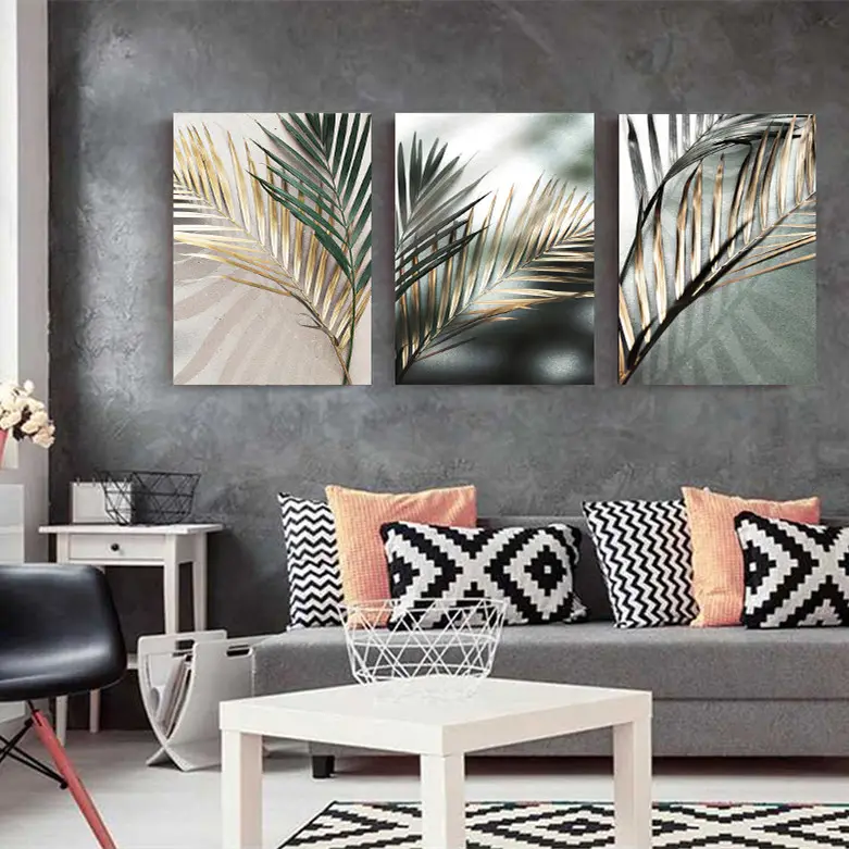 Golden Palm Botanical Canvas Painting Nordic Print Home Decor
