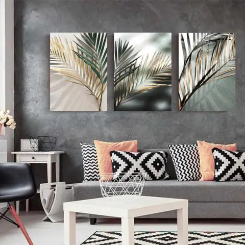 Golden Palm Botanical Canvas Painting Nordic Print Home Decor