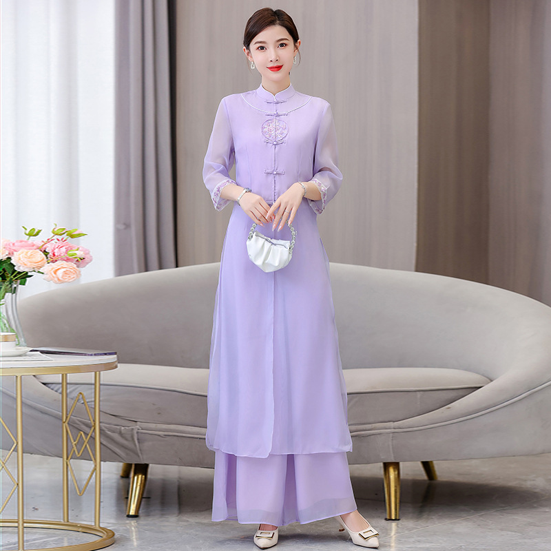 Title 9, Damen Retro Cheongsam Top Anzug im chinesischen...