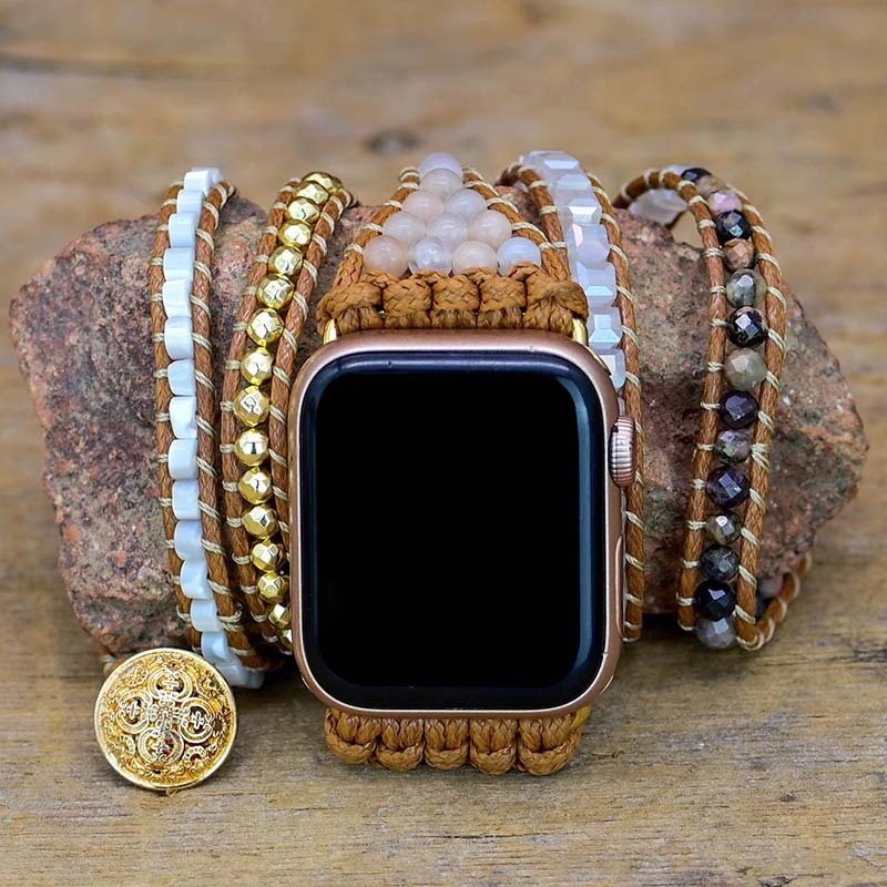 Multilayer Winding Watch Band Bracelet Natural Stone