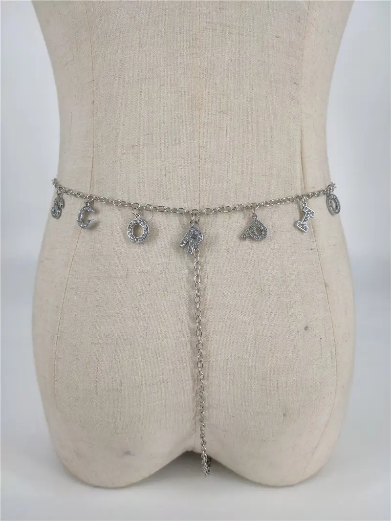 Panty Waistband Diamond Monogram Combination Thong Chain Waist Chain