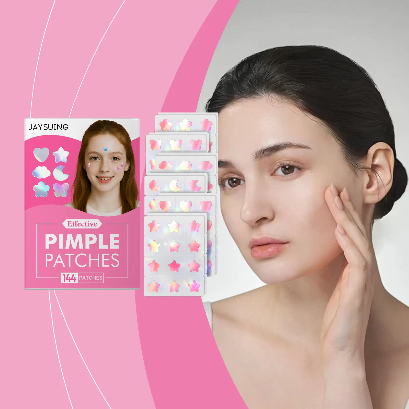 Cute Shaped Pimple Patches, 144 Count Hydrocolloid