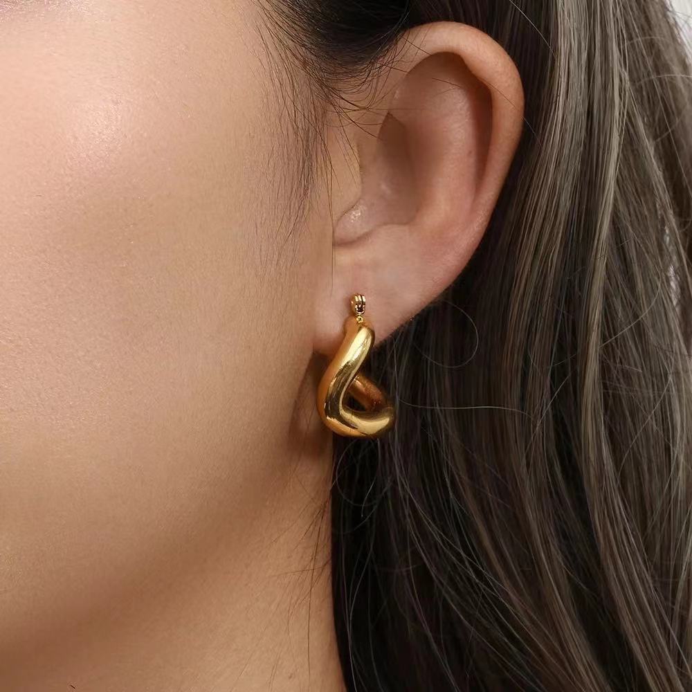 18k Gold-plated Bare Geometric Women's Earrings