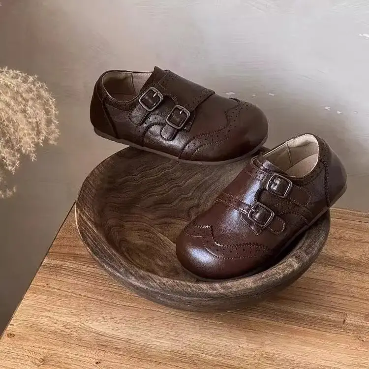 2026 Spring New Kids Leather Loafers, British Style Soft Sole Casual Shoes, Toddler Walking Shoes For Boys & Girls