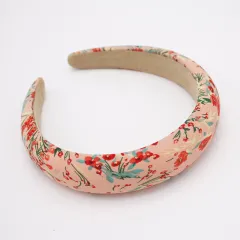 European And American Pu Leather Thickened Sponge Headband - Rose Red Floral - View 1