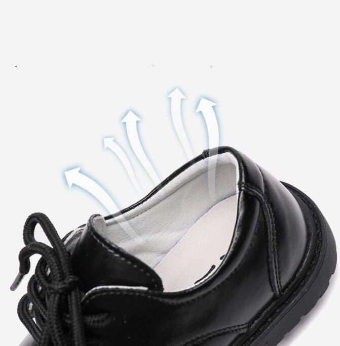 Children's Autumn New Casual Pure Black Leather Shoes — foto 5