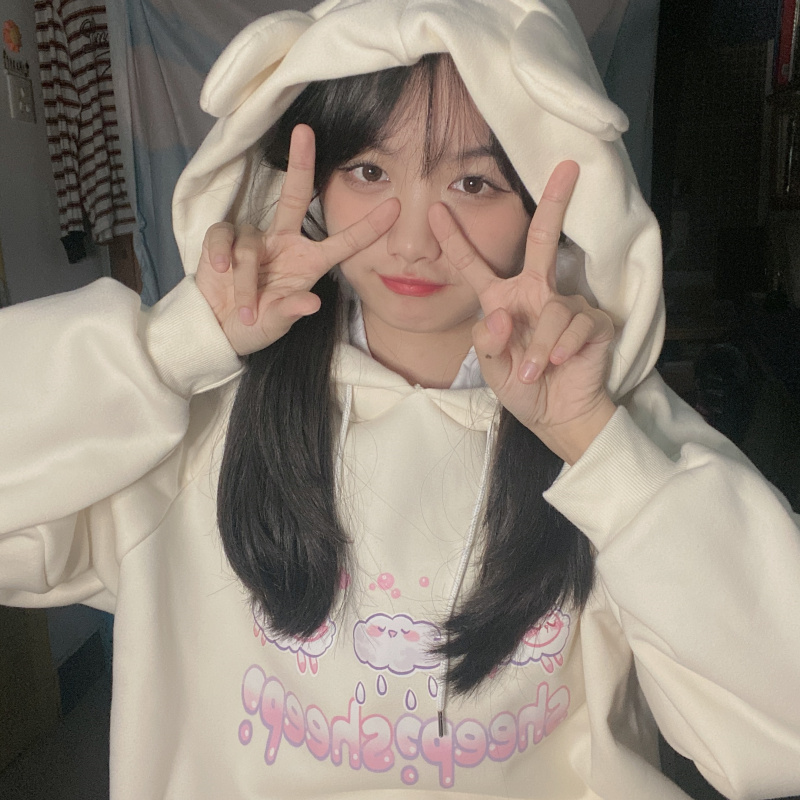 Japanese Women's Autumn And Winter Plus Velvet Padded Sweater