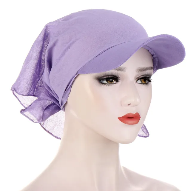 Classic Multicolor Cashew Flower Solid Color Square Scarf Hat Light Purple - Shop at LoveMi