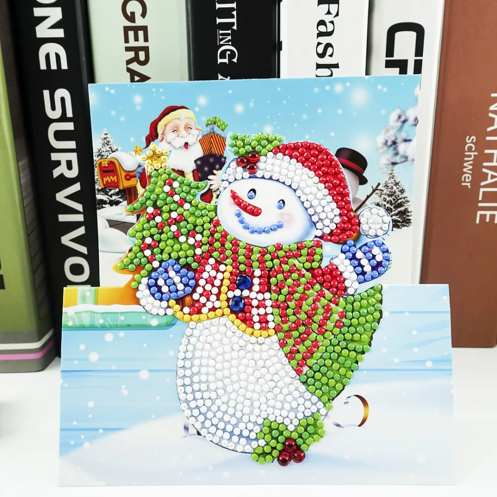 Christmas DIY Diamond Painting Greeting Cards 5D Cartoon Birthday
