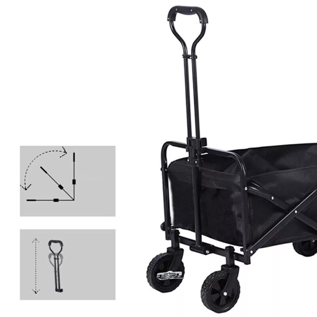 Large Foldable Outdoor Garden Beach Camping Trolley Cart 4 Wheel UK 5