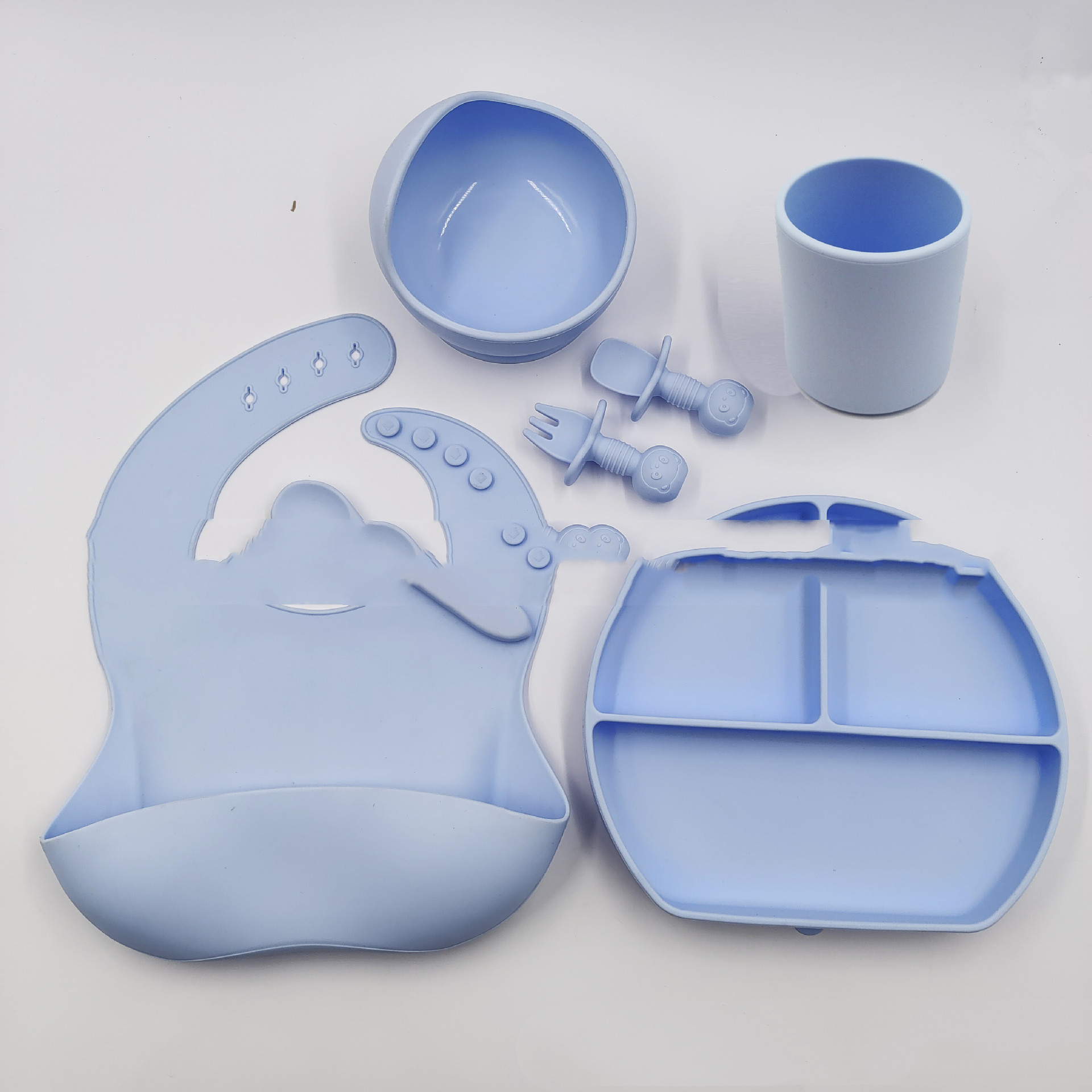 5f46d31d 5705 45da 848e 6c96b6e808bc - Silicone Children's Cutlery Set Baby Food Supplement Plate