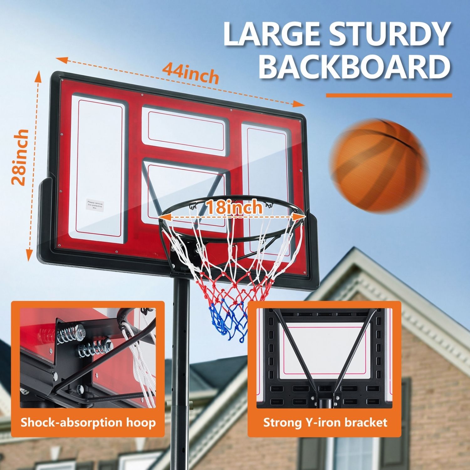 Adjustable Portable Basketball Hoop For Kids Youth Adults, Indoor Outdoor Training Practice With Sturdy Stand