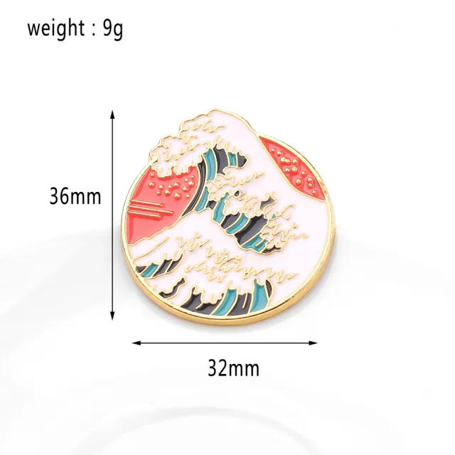 Metal Cartoon Brooch Creative Wave Badge Xz662 - Shop at LoveMi