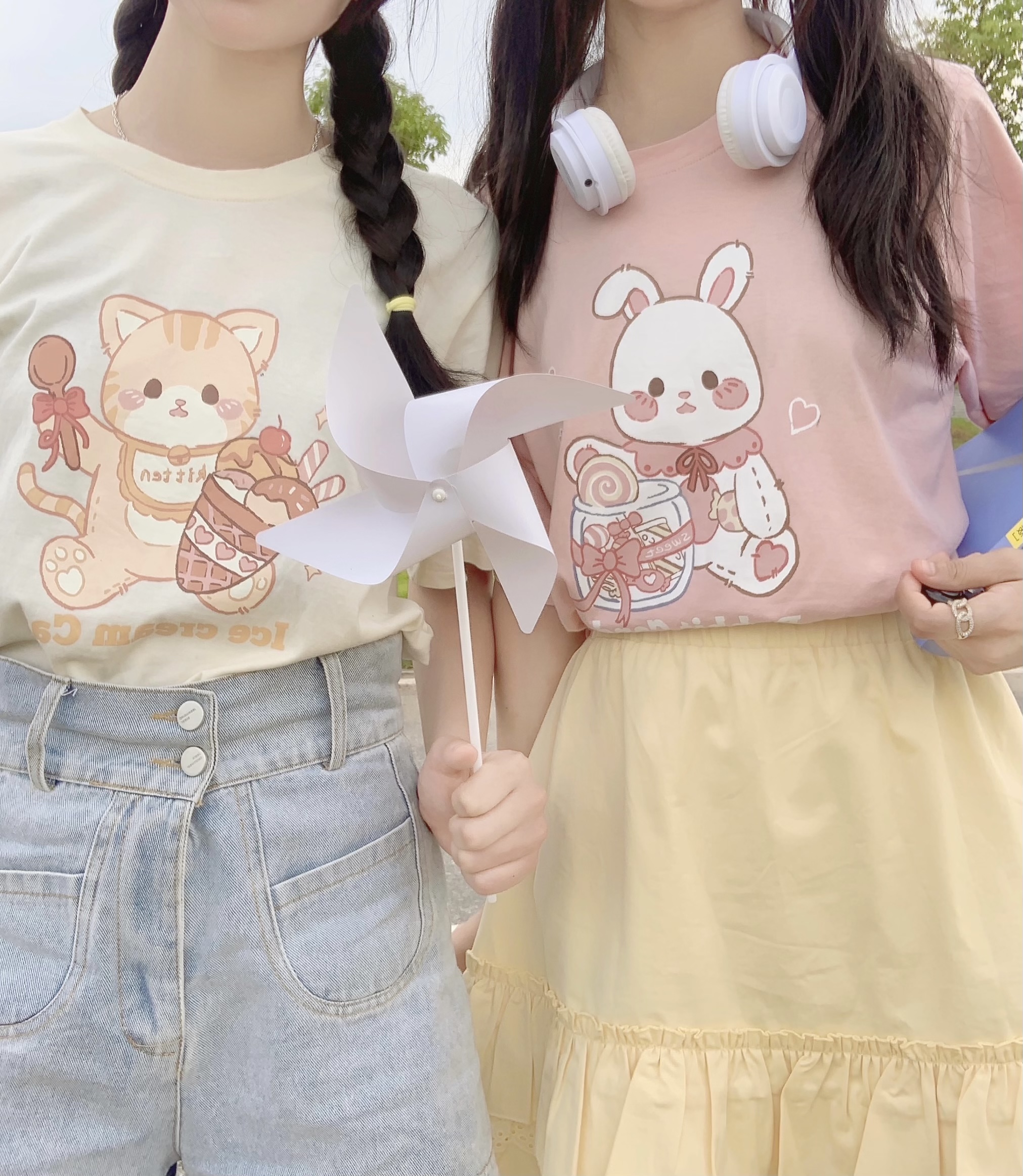 Title 6, Sweet Cone Meow Meow T-shirt Summer Cute Cartoo...