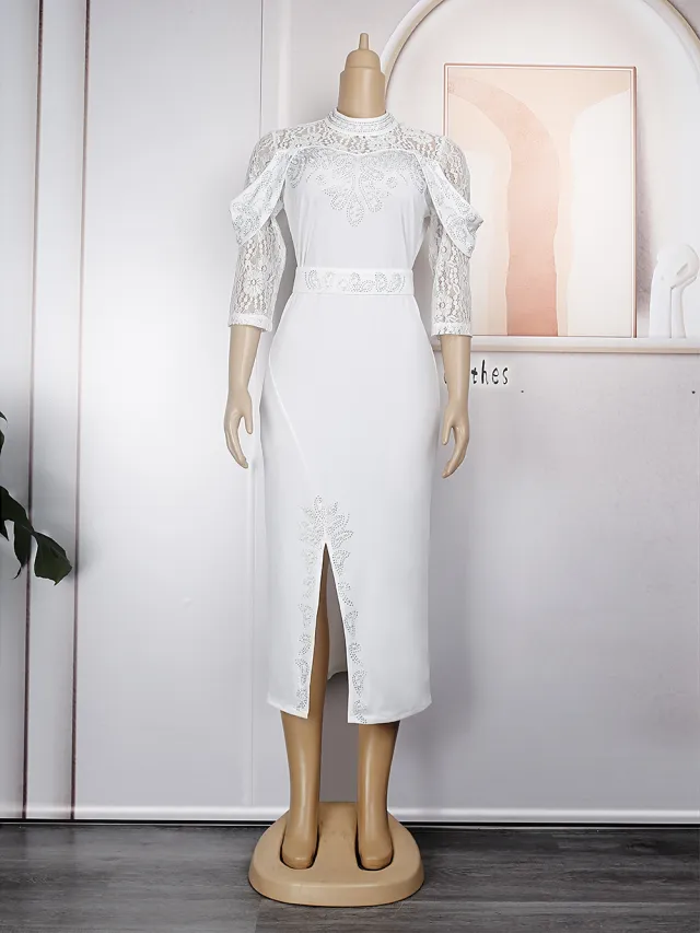 Hip Wrap OL Temperament Tongle African Dress White - Shop at LoveMi