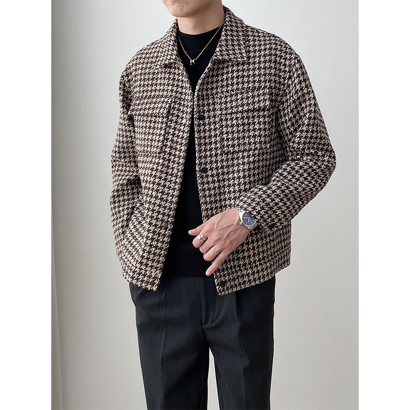 Men's Casual Loose Woolen Short Coat