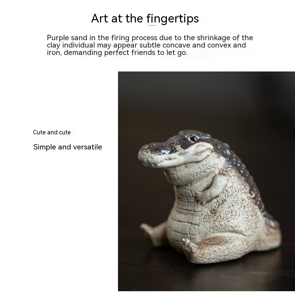 Title 5, Handmade Purple Sand Tea Pet Crocodile Ornaments