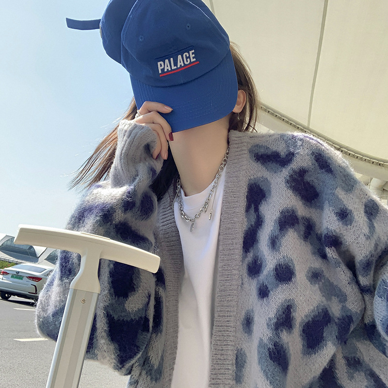 Languid Lazy Wind Sets Sweater Of Leopard Grain Female Autumn And Winter