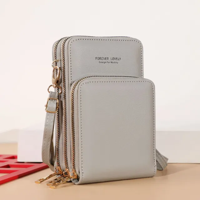 Large capacity Multi functional Solid Color Fashion Simple Shoulder Bag Women's Grey - Shop at LoveMi