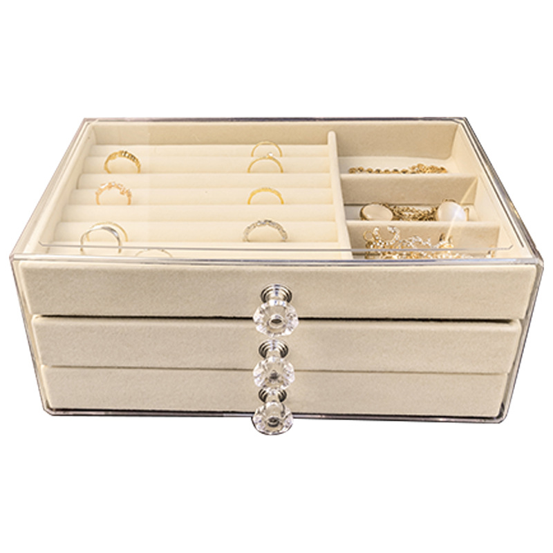 Title 7, Jewelry Flannel Acrylic Storage Box Anti-oxidation