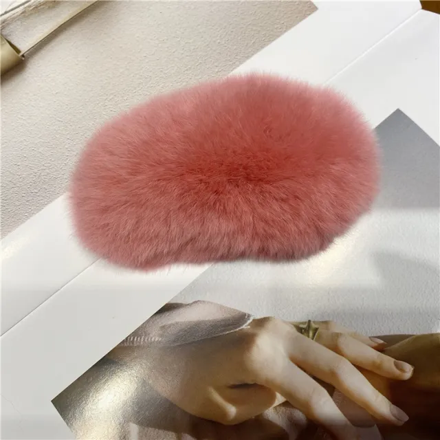 Korea Real Otter Hair Hair Clip Female Peach Pink - Shop at LoveMi