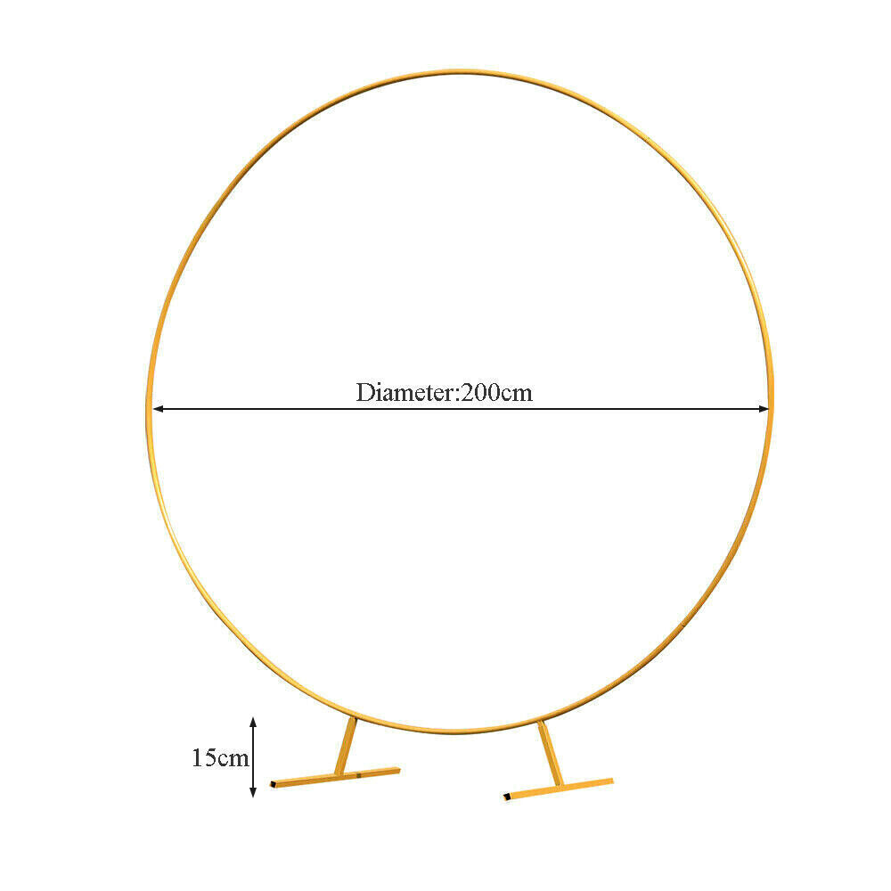 2m round hoop balloon arch backdrop flower gold display