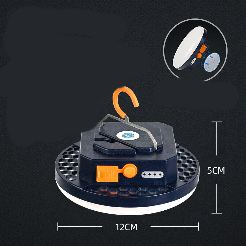 مصباح تخييم طوارئ لاسلكي بقوة عالية مع شاحن LED خارجي