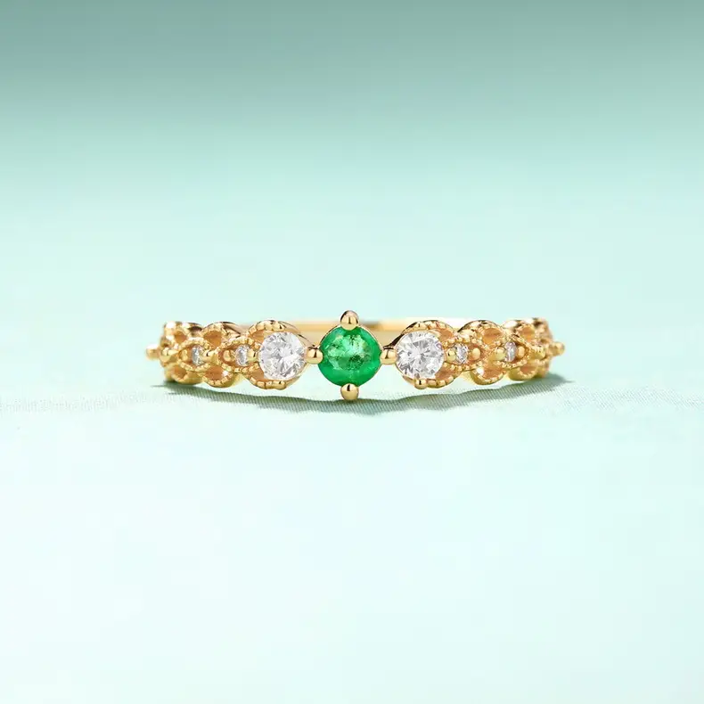 Women's Retro Simple Inlaid Gemstone Joint Ring