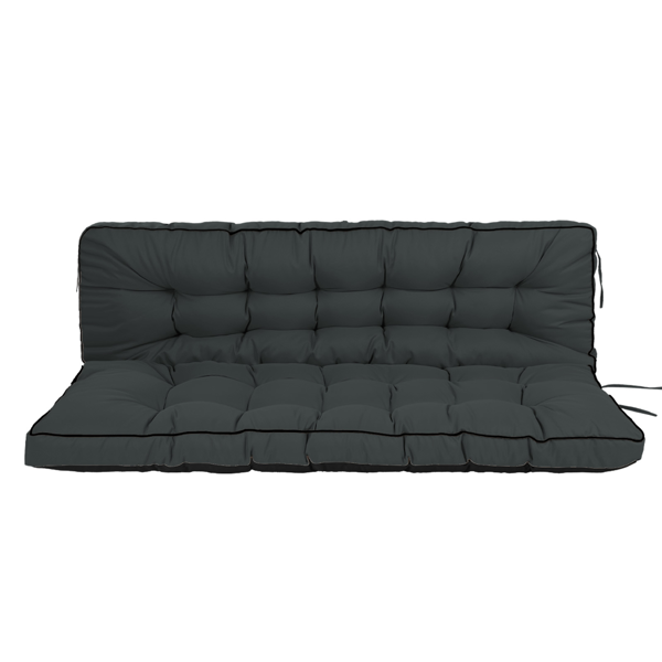 Outdoor Swing Cushions 55 Inch,Waterproof 4in  Thick Porch Swing Cushion Replacement With Backrest And Ties,Comfortable 2-3 Seat Pation Swing Pad For Backyard,Garden,Lawn,Outdoor F