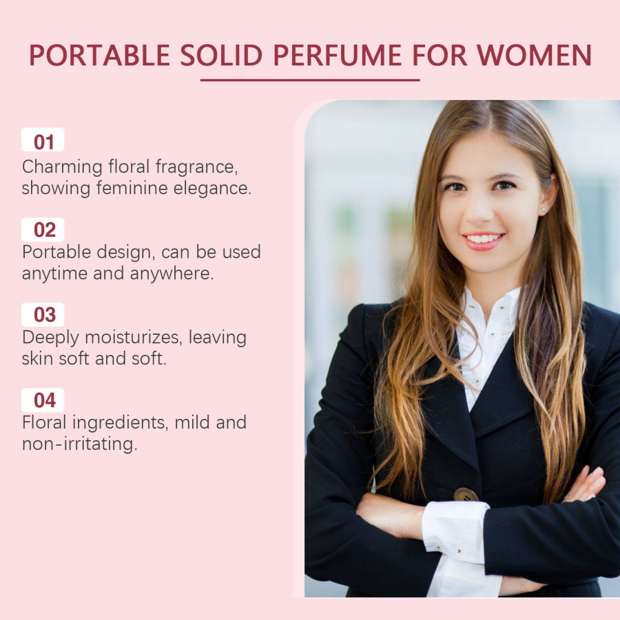 Women Floral Solid Perfume, Long Lasting Light Fragrance Portable Solid Scent Balm