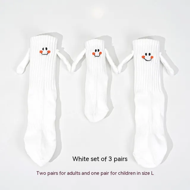 Magnetic Hand holding Socks For Boys And Girls Tube Socks White Two Adult L One Pair - Shop at LoveMi