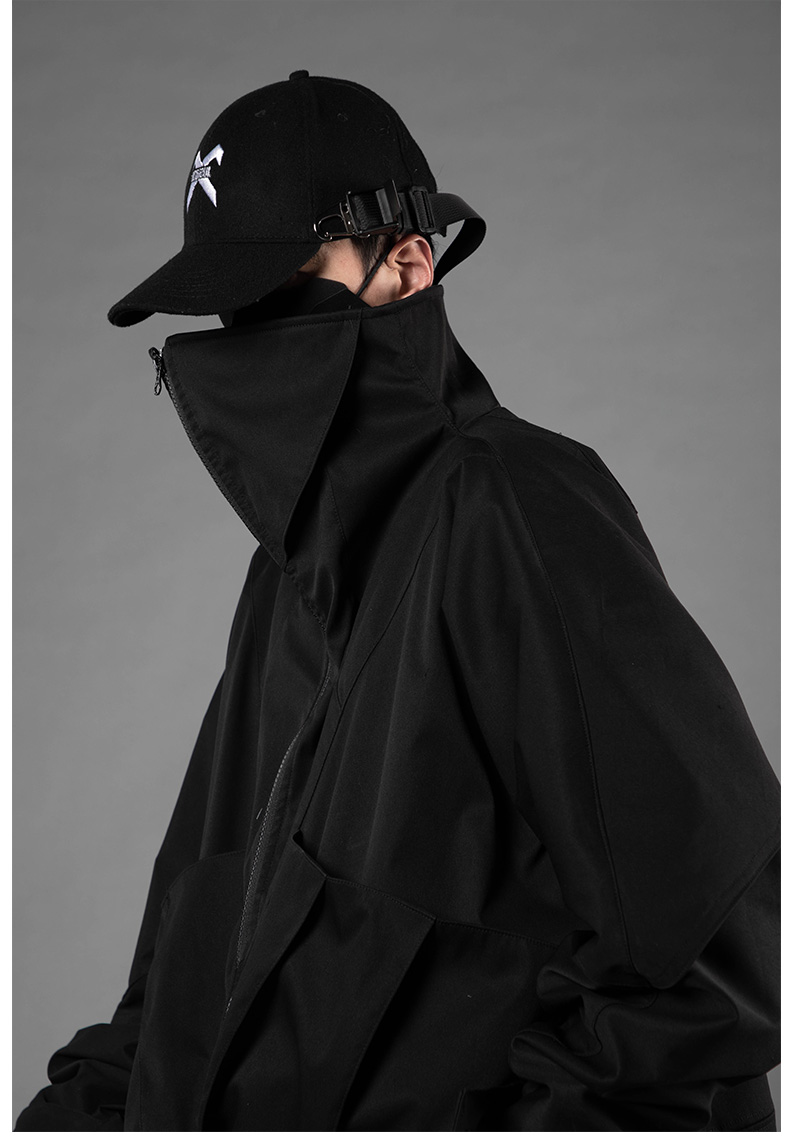 Multi-functional Ninja Stitching High-necked Hooded Jacket.