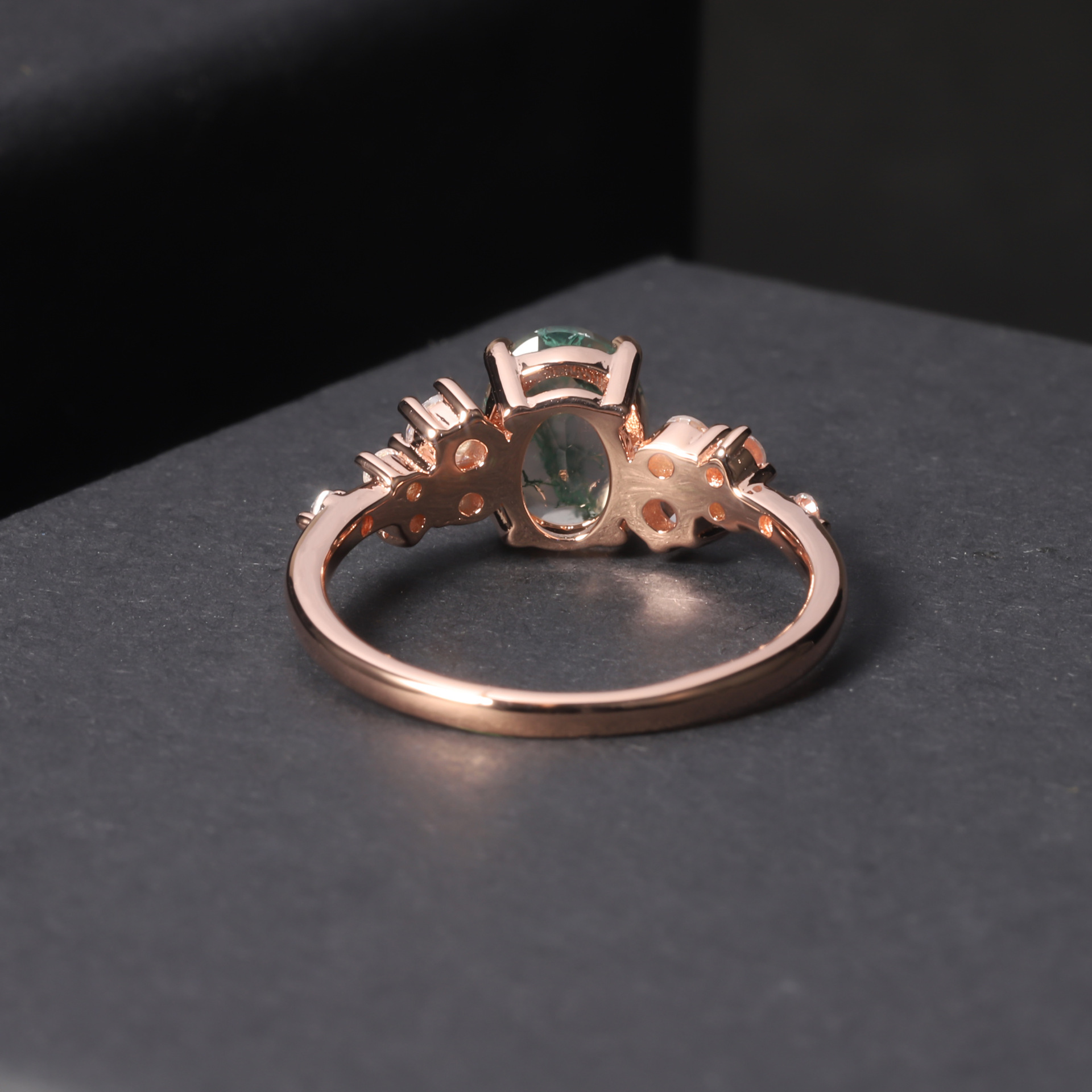 Title 5, 925 Sterling Silver Rose Gold Gemstone Ring