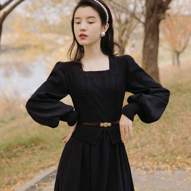Puff Sleeve A-Line Dress, picture 4 of 5