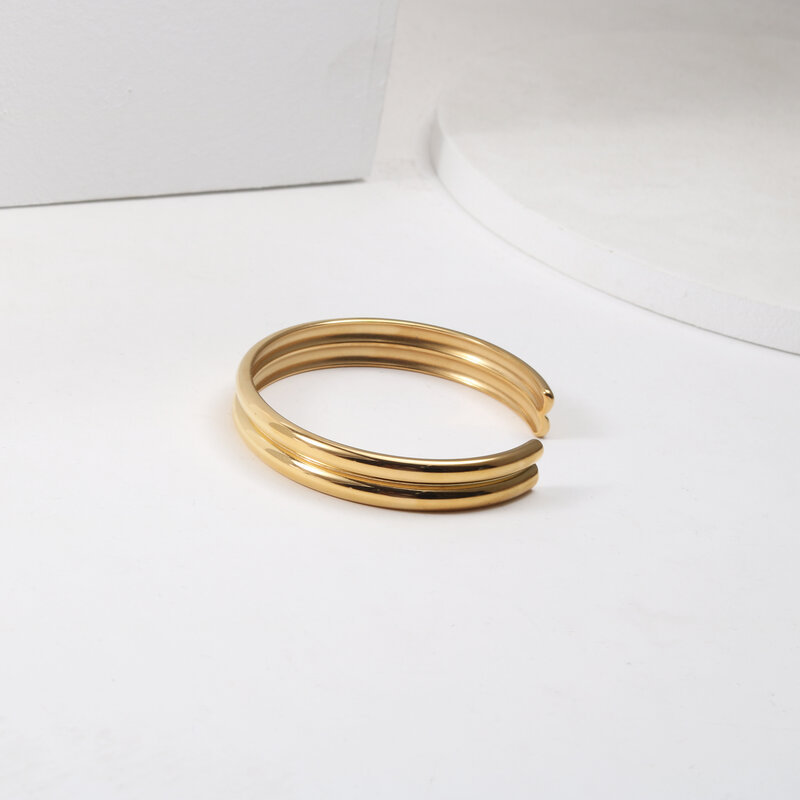 Double Curved Titanium Steel Bracelet — foto 5