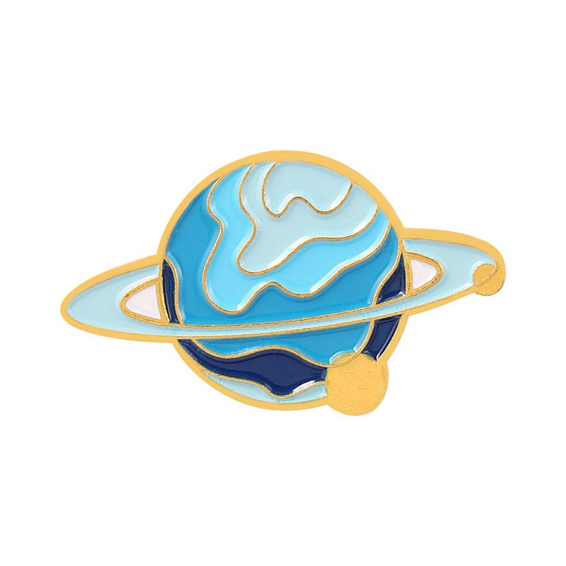 Title 8, Space Alloy Brooch Planet Enamel Badge