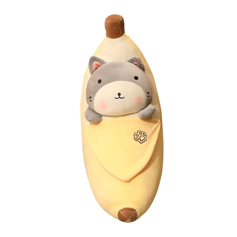 Peeled Banana Pig Strawberry Carrot Plush Pillow Long