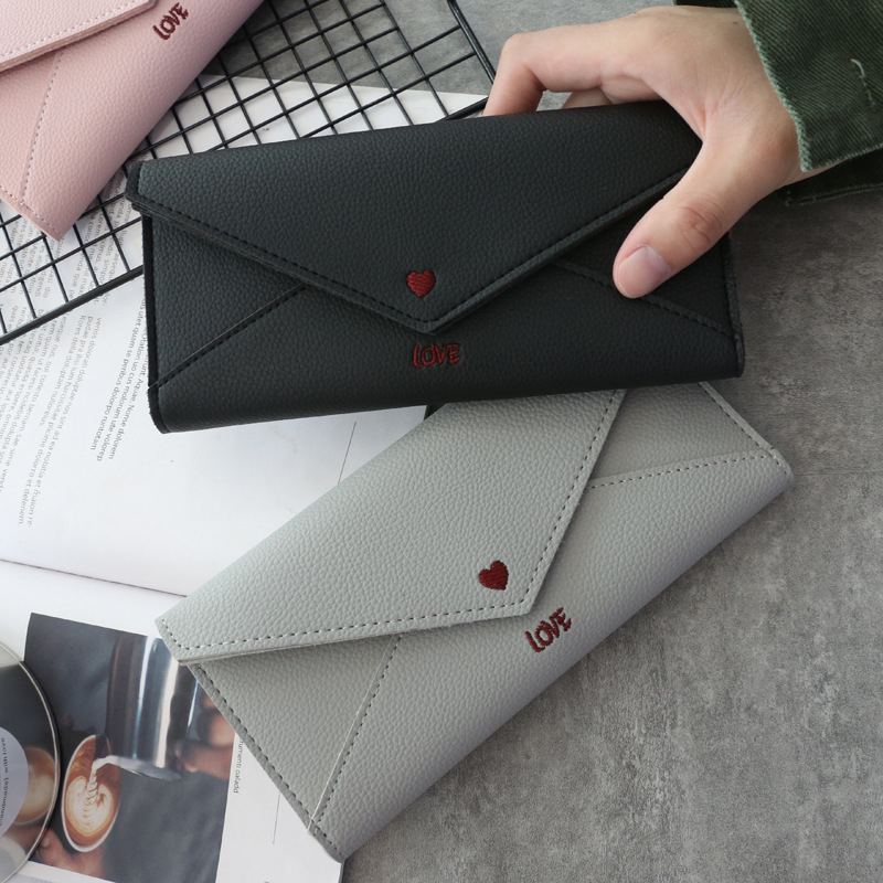 Women's Long Heart-shaped Letter Embroidery Line 2 Fold Multifunctional Simple… — image 1