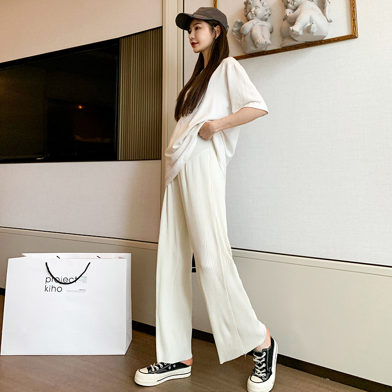 Pregnant Women's Wide Leg Pants Loose And Slim Pleated