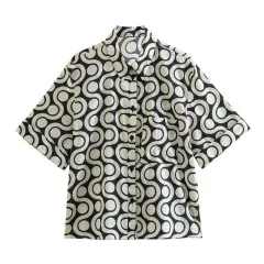 Cotton Short-sleeved Shirt With Pockets Casual Trousers - Shirt - View 1