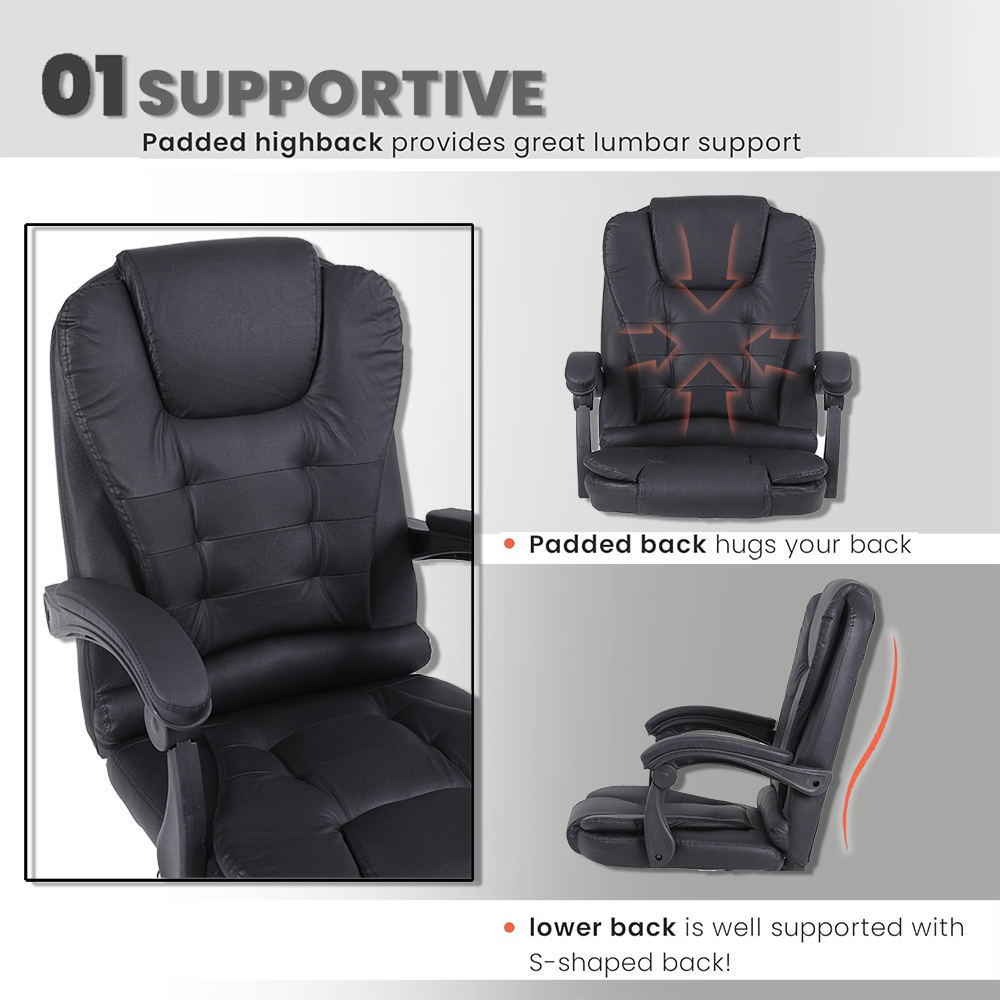 Ergonomic Executive Office Chair,Faux Leather,Adjustable Height 45-55cm — image 5