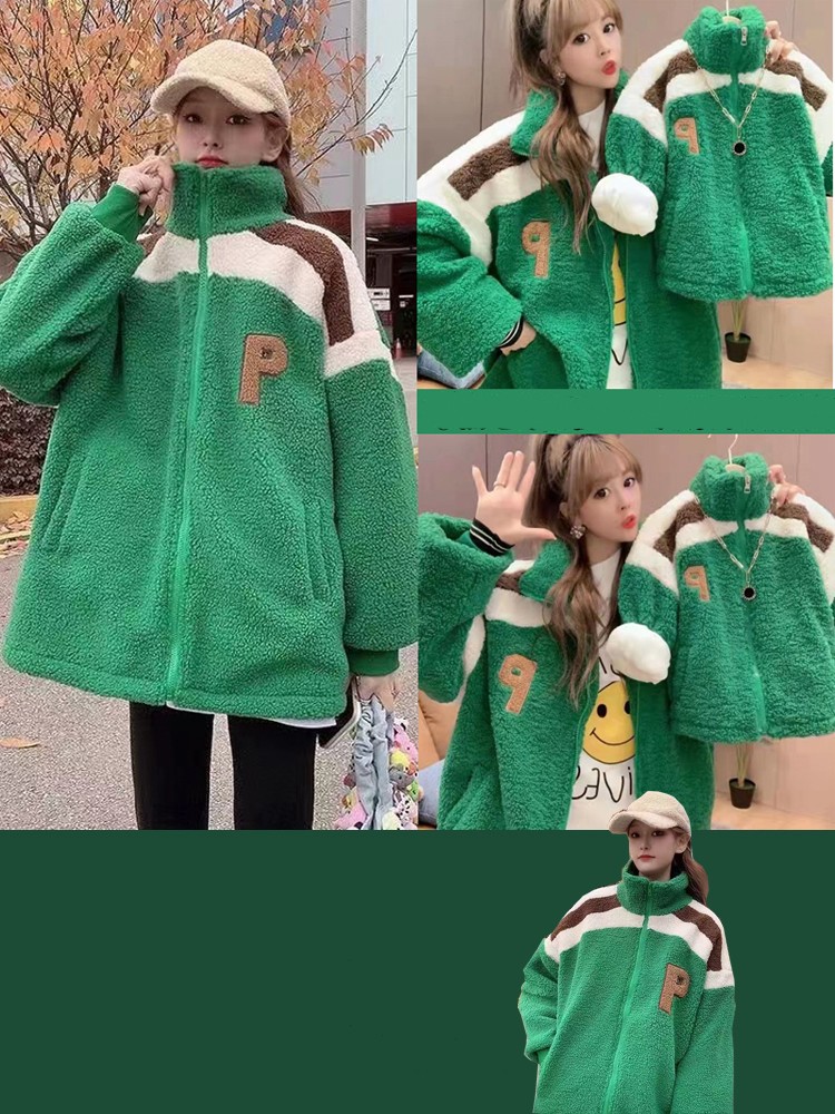 Parent-child Clothing For A Family Of Three In Winter With Wool Thickened Lamb Coat — foto 2